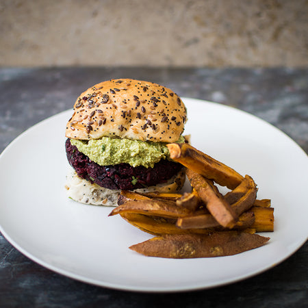 Beetroot, Black Bean & Coriander Burger