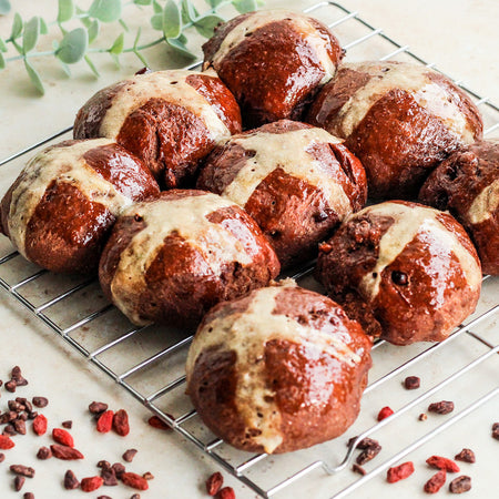 Vegan Chocolate Hot Cross Buns