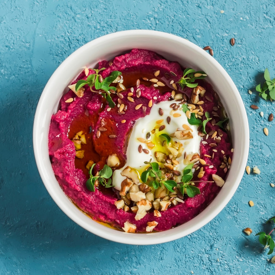 Roasted Beet Hemp Hummus